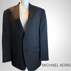 MICHAEL KORS Men's Black Wool Blazer 44R